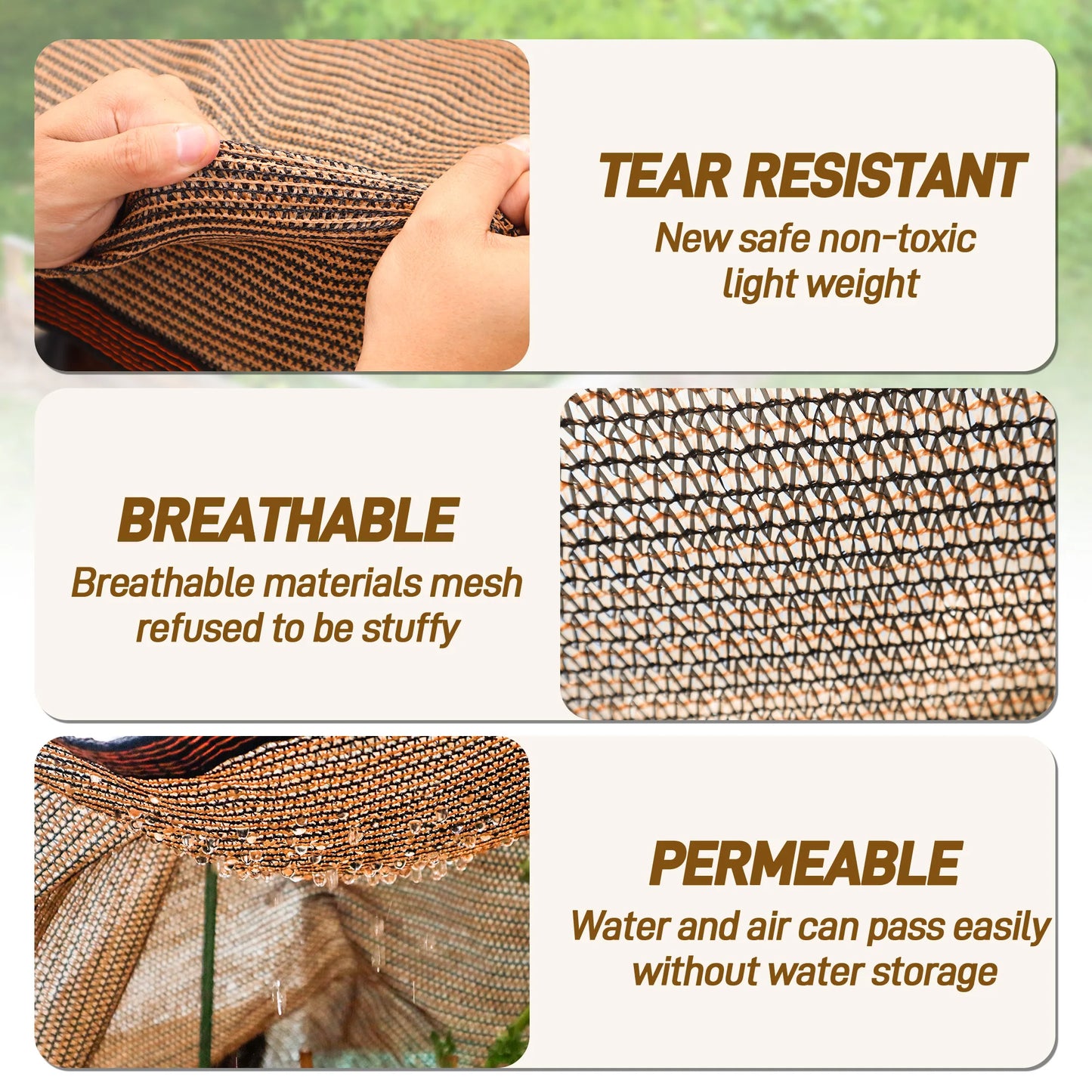 1 Pack 2×4M Garden Sunshade Cloth, Brown Sunshade Net for Outdoor Garden Pool Patio