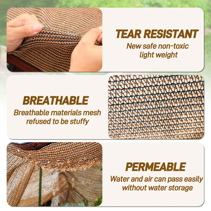 1 Pack 2×4M Garden Sunshade Cloth, Brown Sunshade Net for Outdoor Garden Pool Patio