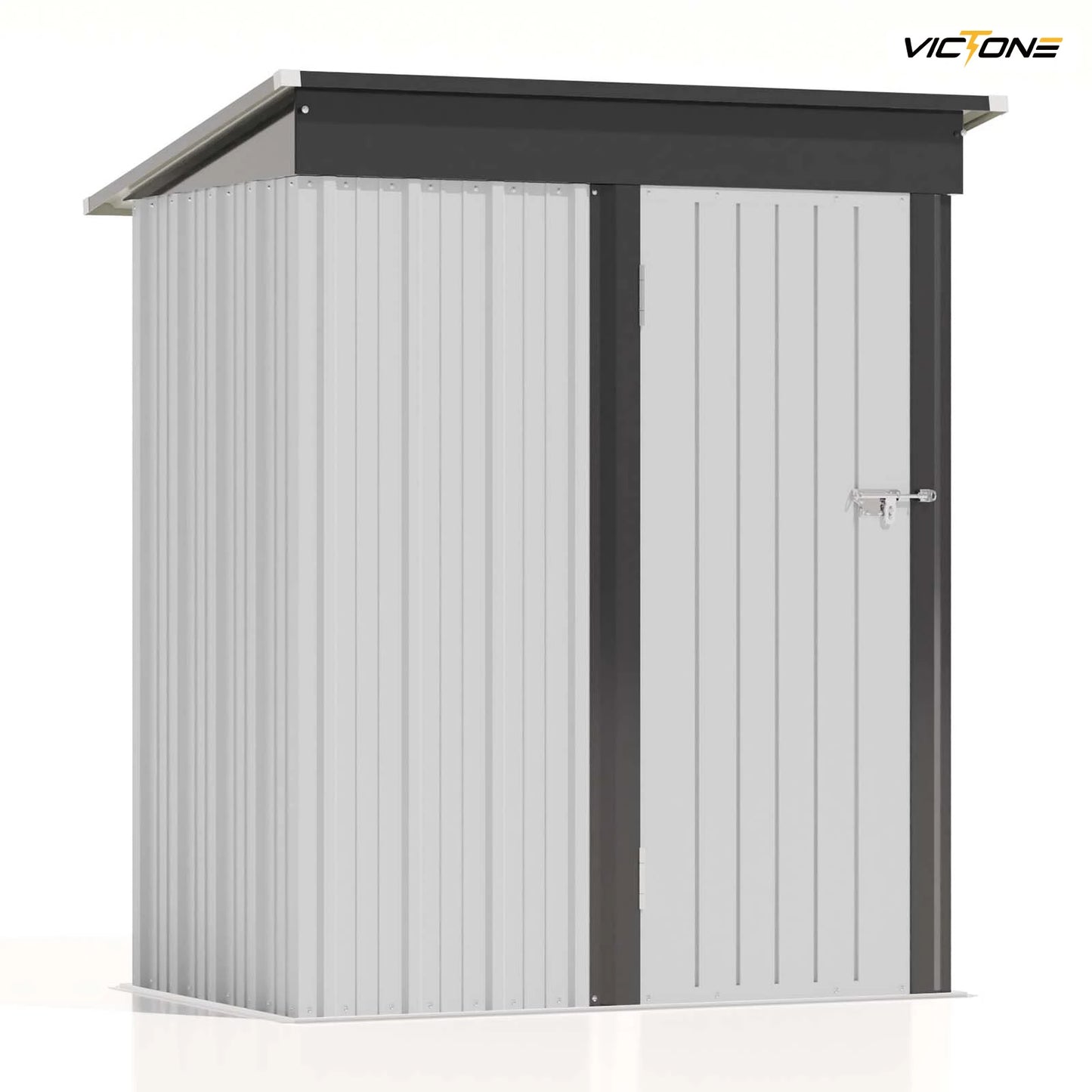 5x3 FT Outdoor Storage Shed, Tool Shed with Sloping Roof and Lockable Door, Metal Shed for Backyard Garden Patio Lawn