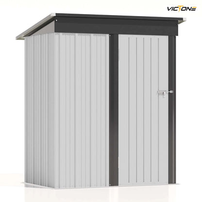 5x3 FT Outdoor Storage Shed, Tool Shed with Sloping Roof and Lockable Door, Metal Shed for Backyard Garden Patio Lawn