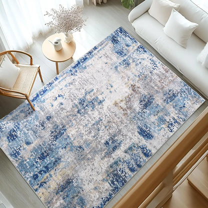 Living Room Area Rugs Soft Large Modern Abstract Area Rug, Vintage Machine Washable Non Slip Carpet , Low Pile Rugs