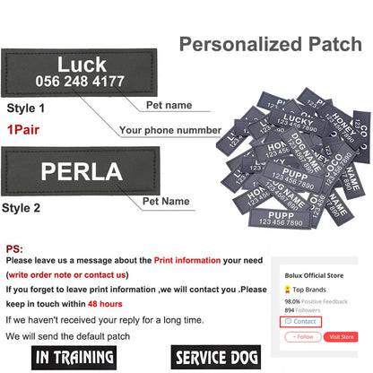 Dog Harness NO PULL Reflective Breathable Adjustable Pet Harness Vest with ID Custom Patch