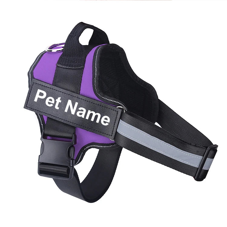 Dog Harness NO PULL Reflective Breathable Adjustable Pet Harness Vest with ID Custom Patch
