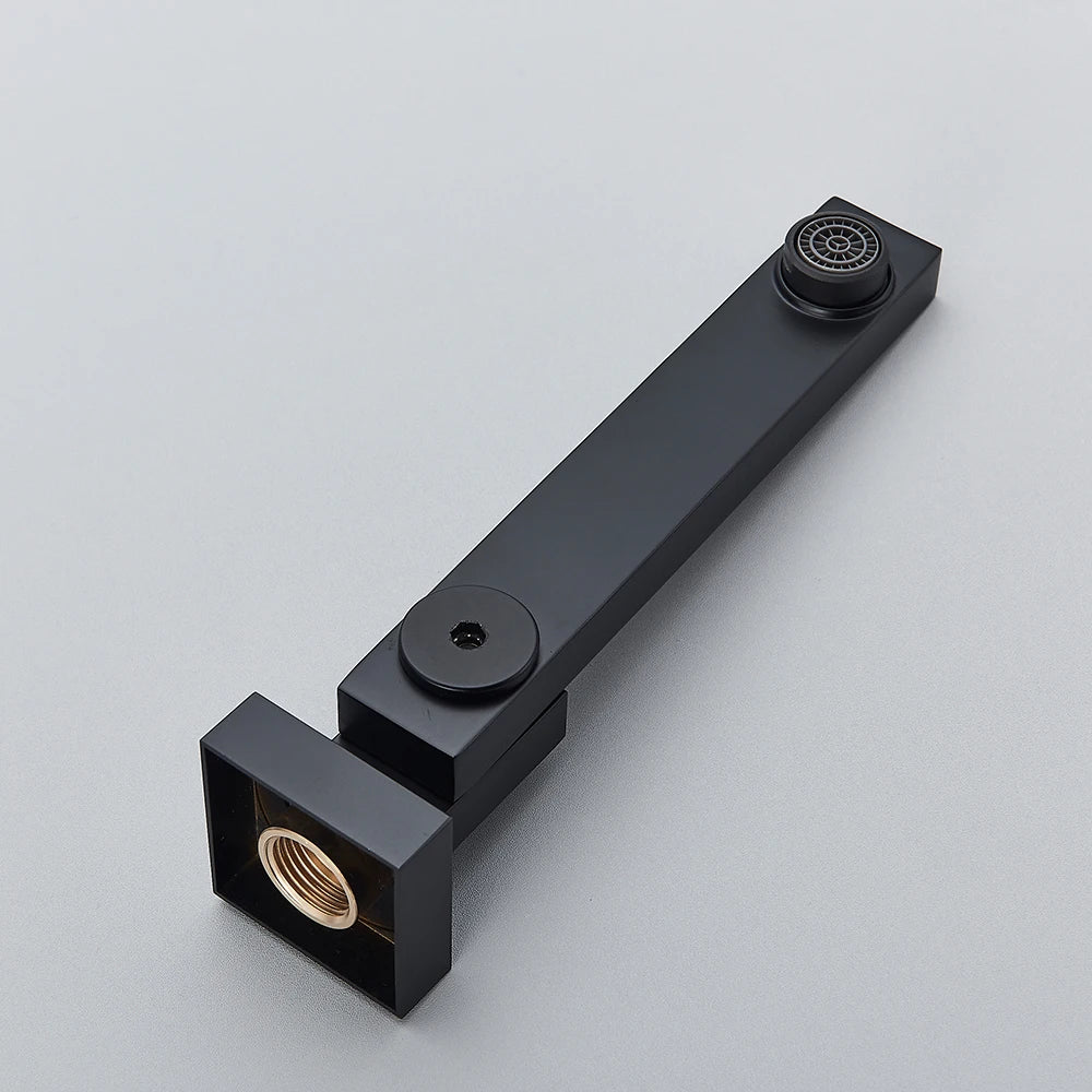 Black Shower Faucets System Bathroom Wall Mounted Rainfall Shower Kit Concealed Embedded Box Hot Cold Water Mixer Tap SUS304