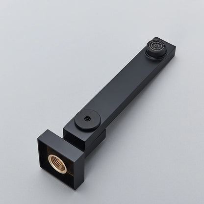 Black Shower Faucets System Bathroom Wall Mounted Rainfall Shower Kit Concealed Embedded Box Hot Cold Water Mixer Tap SUS304