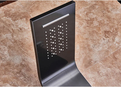 LED Bathroom Shower Panel 6 Modes Intelligent LCD Shower Column Rose Gold Rain Waterfall Bath Systems With Massage Jet Mixer Tap