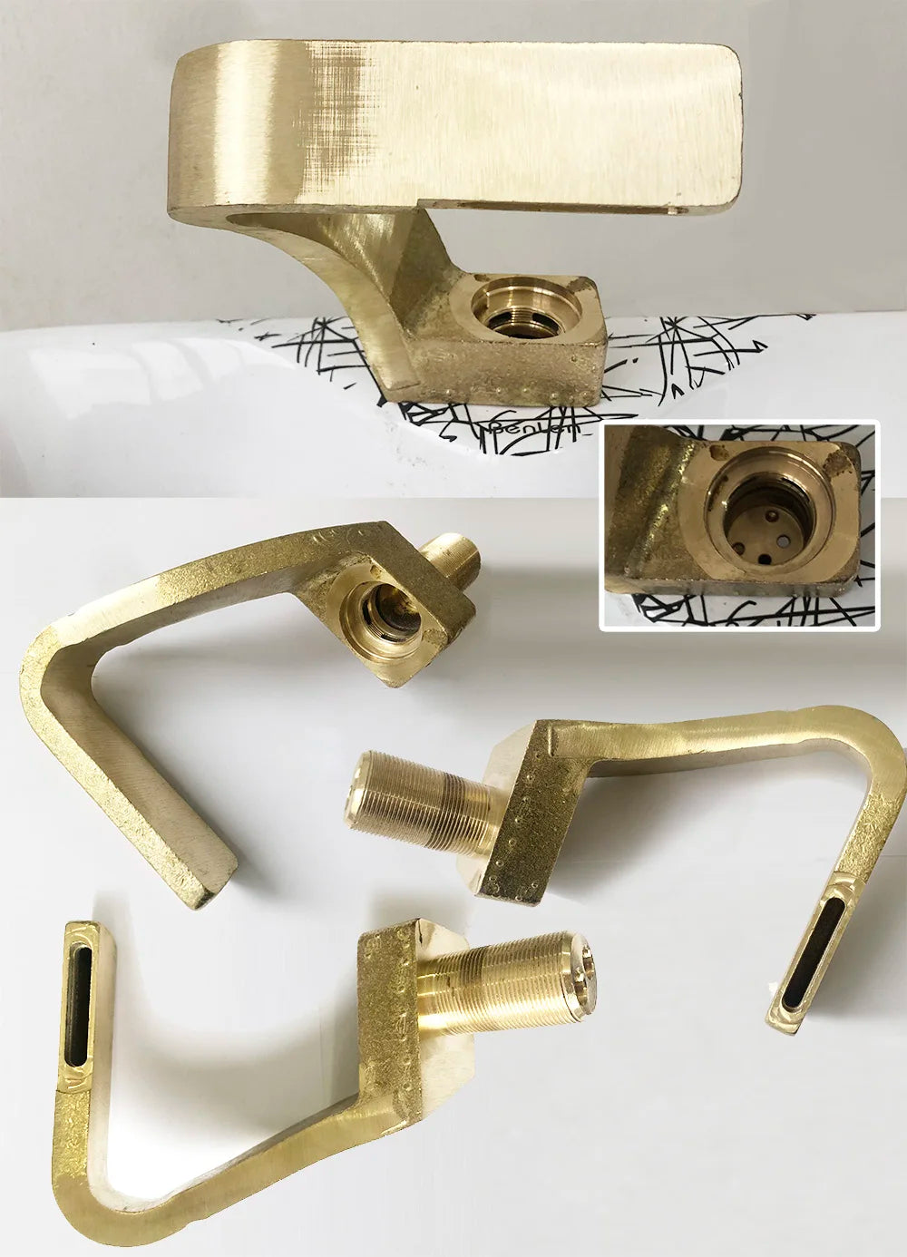 Bathroom Deck Mounted Basin Faucet Black Sink Tap Single Hole Water Tap Hot and Cold Mixer Faucet