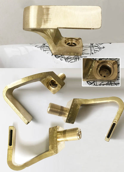 Bathroom Deck Mounted Basin Faucet Black Sink Tap Single Hole Water Tap Hot and Cold Mixer Faucet