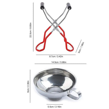 4PCS Canning Jar lifter with Grip Handle Stainless Steel Can Lifter Tongs Jar Clip Mason Jar Glass Lifter Canning Tool Kit