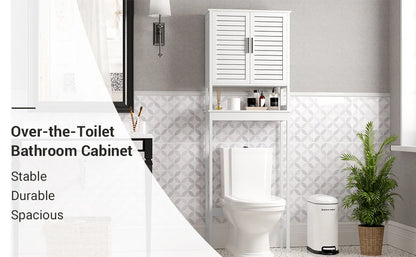 Over The Toilet Storage Cabinet, Bathroom Cabinet With Adjustable Inside Shelf And Bottom Stabilizer Bar