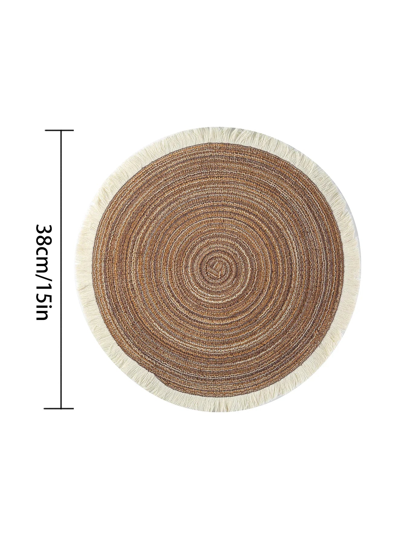Hot Round Braided Placemats Set of 4 Washable PP Heat Resistant 38cm Table Place Mat for Kitchen Xmas Dining Table Party Decor