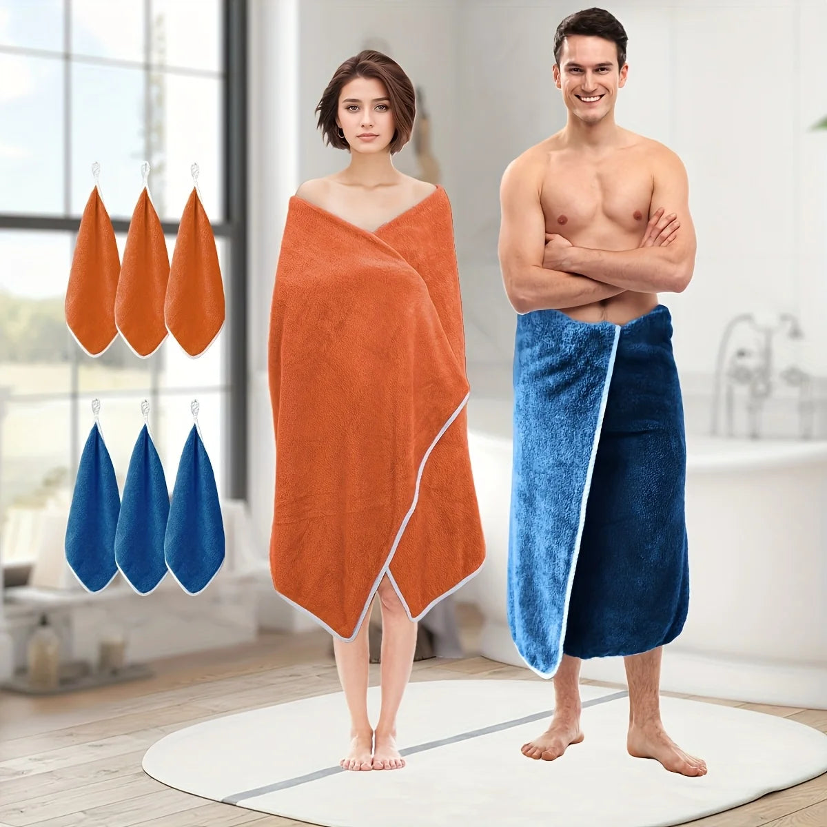 8PCS Luxury Bath Towel Set- Ultra Soft High Absorbency Microfiber Flannel Towels, Plush Towel Collection, Ultrasoft Fabric