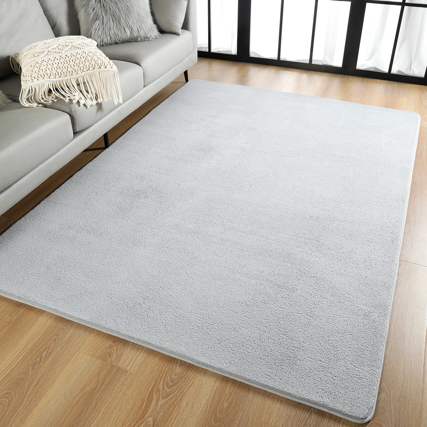 Black Rugs Living Room Carpet Nonslip Bedside Rugs Large Soft Floor Rug Children Game Mat Rectangular Home Decoratio