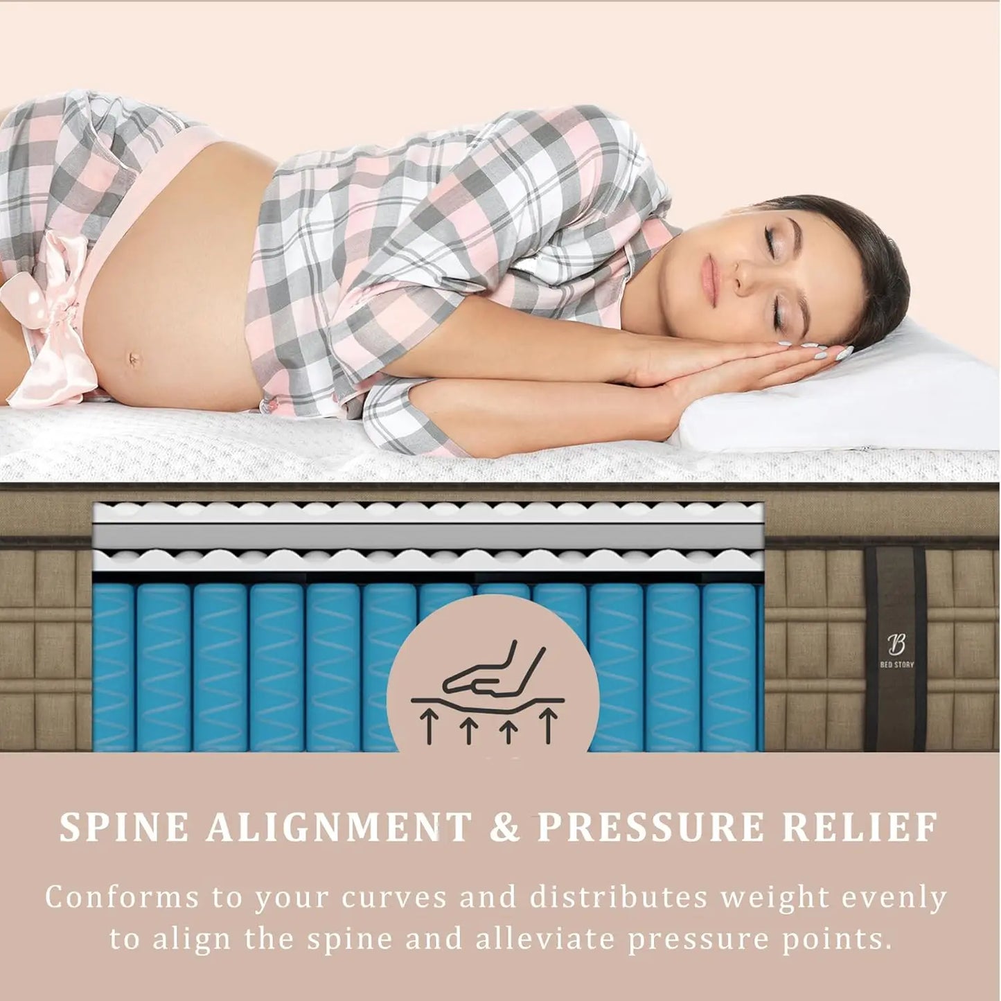 12 Inch Full/King Hybrid Gel Memory Foam Mattress, Queen Size Mattress with Breathable Fabric for Comfortable Sleep