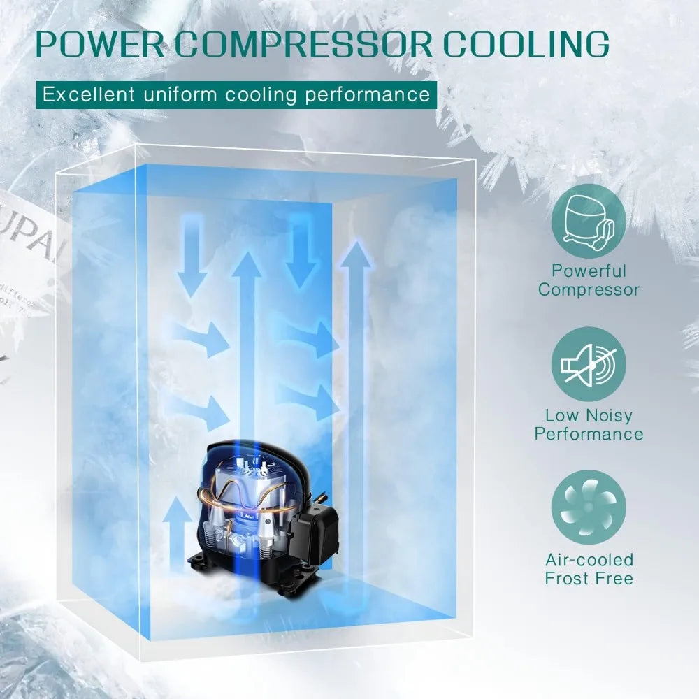 Refrigerator, 24 inch Under Counter Beverage Cooler for 154 Cans w/ 32-41℉ Temperature Range