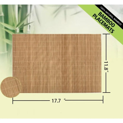Set of 24 Bamboo Placemats 17.7X11.8Inch
