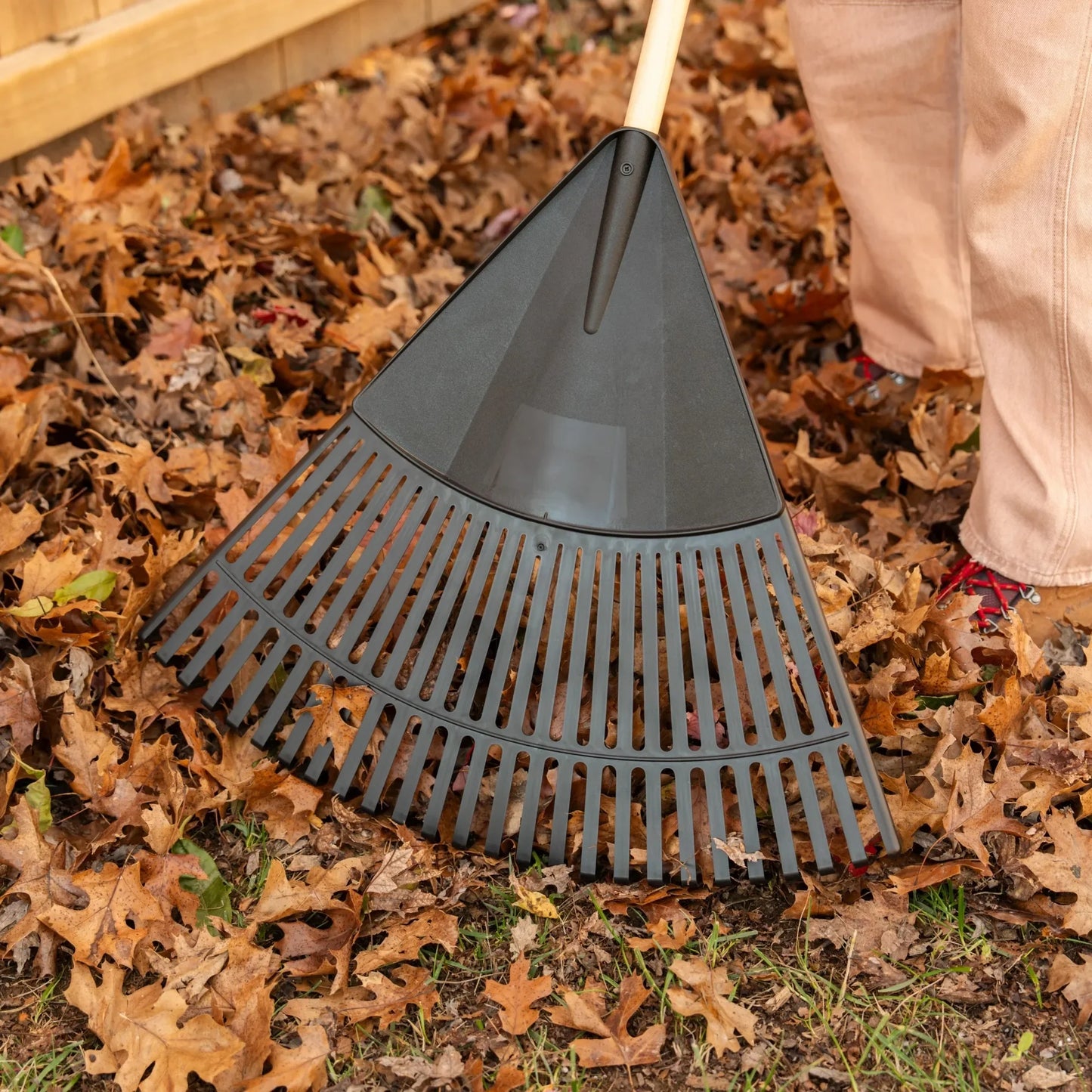 30-inch Wood and Poly Leaf Rake