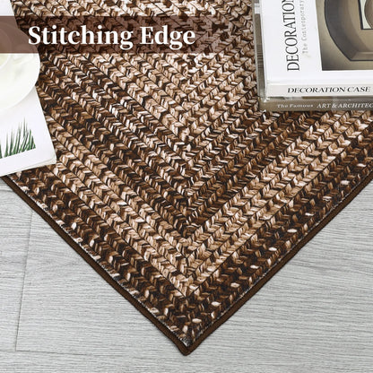 Washable Area Rugs ,Braided Print, Non Slip