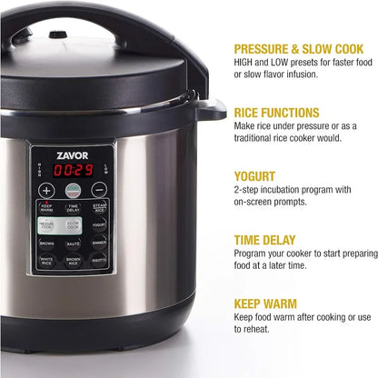 8 Quart Multi-cooker Stainless Steel, Serves 6 people