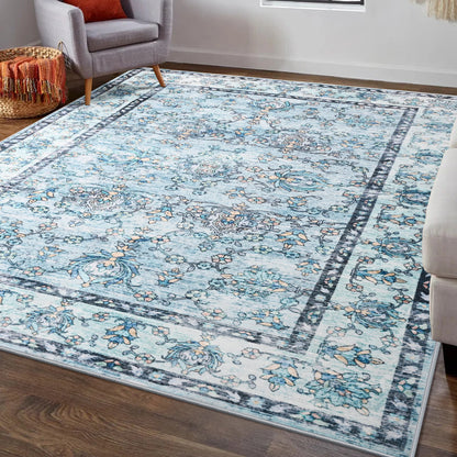 Vintage Area Rugs Low Pile Machine Washable