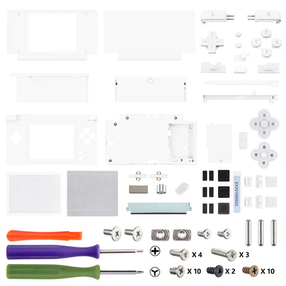 eXtremeRate Replacement Full Housing Shell for Nintendo DS Lite, Case Cover with Buttons, Screen Lens for NDSL - Single Series