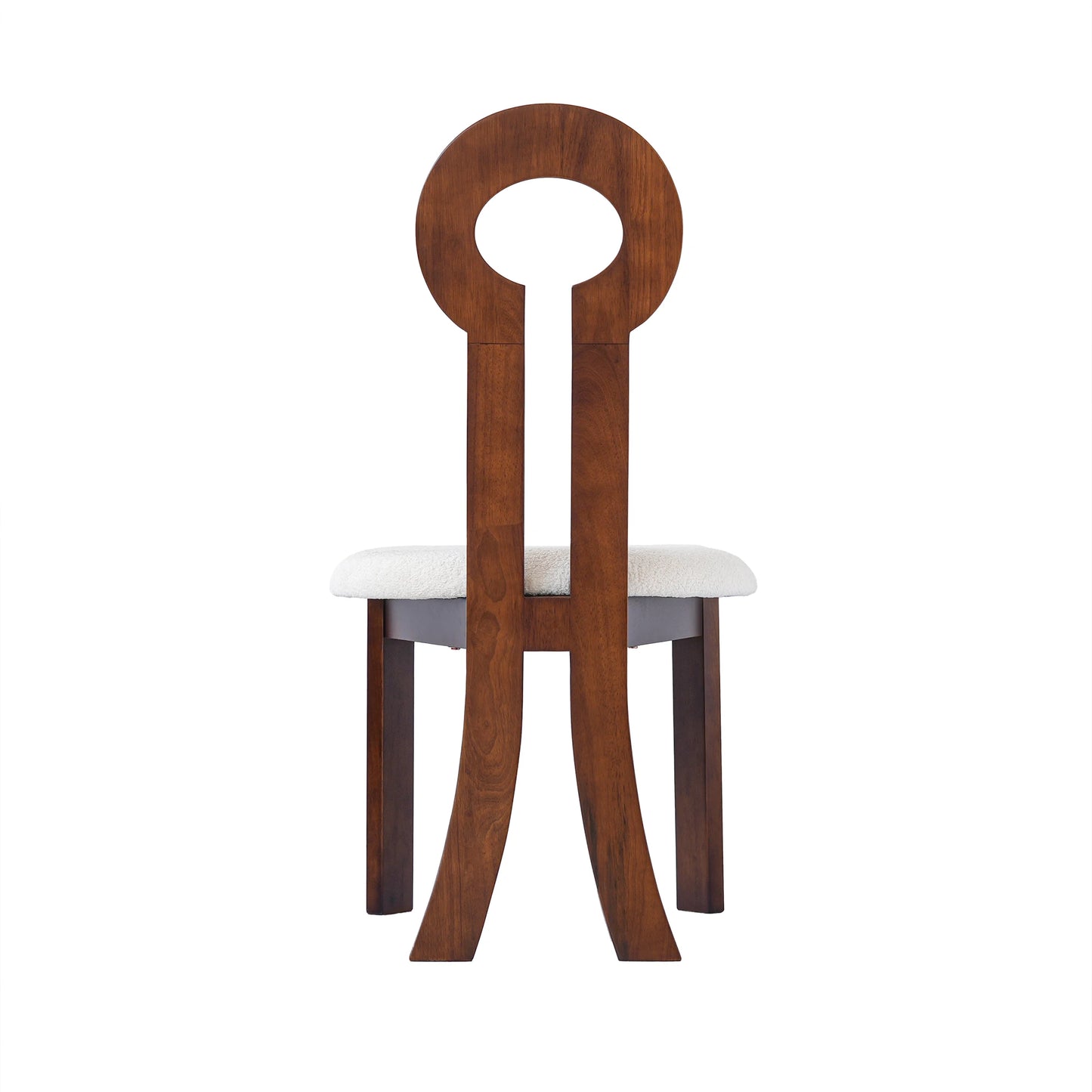 Wooden Dining Chairs Set of 2 Modern Round Dining Room Chair Comfy Fabric Upholstered Kitchen Chairs