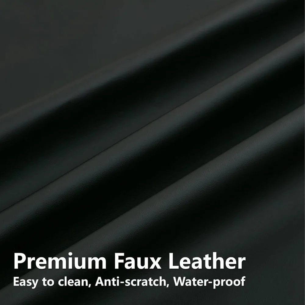 Faux Leather Dining Chairs Set of 4, Mid Century Modern Dining Room Chairs with Barrel Backrest, Upholstered Black Kitchen Chair