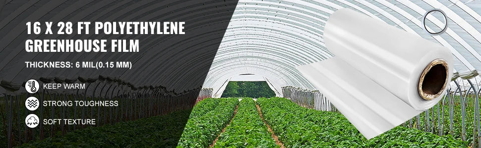 Agricultural Greenhouse Film Clear Plastic Farm Crops Vegetable Cover UV Resistant Polyethylene Covering Plants Flowers