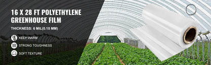 Agricultural Greenhouse Film Clear Plastic Farm Crops Vegetable Cover UV Resistant Polyethylene Covering Plants Flowers