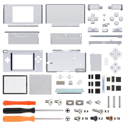 eXtremeRate Replacement Full Housing Shell for Nintendo DS Lite, Case Cover with Buttons, Screen Lens for NDSL - Single Series