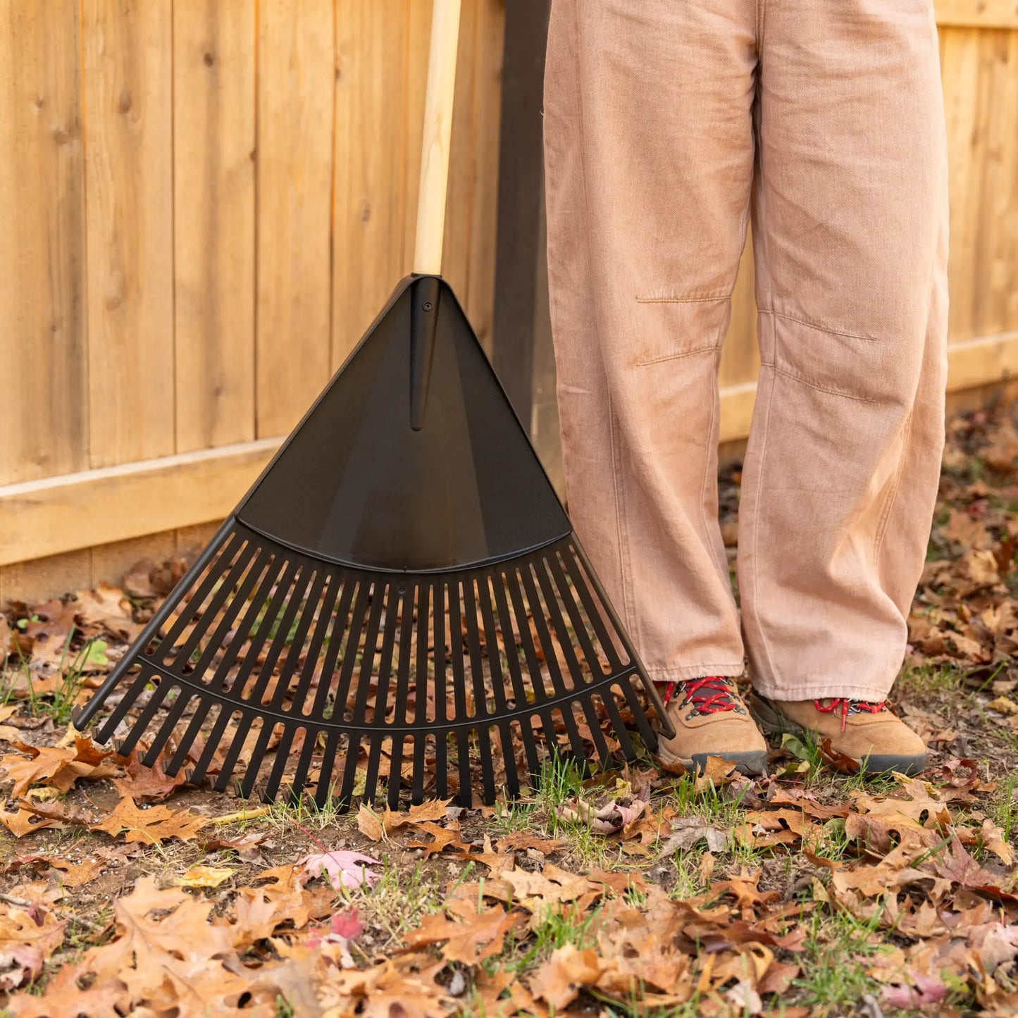 24-inch Wood and Poly Leaf Rake