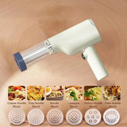 Electric Pasta Maker Machine Rechargeable Noodle Maker Cutter Automatic Electric Noodle Press Noodle Cutter With 6 Different