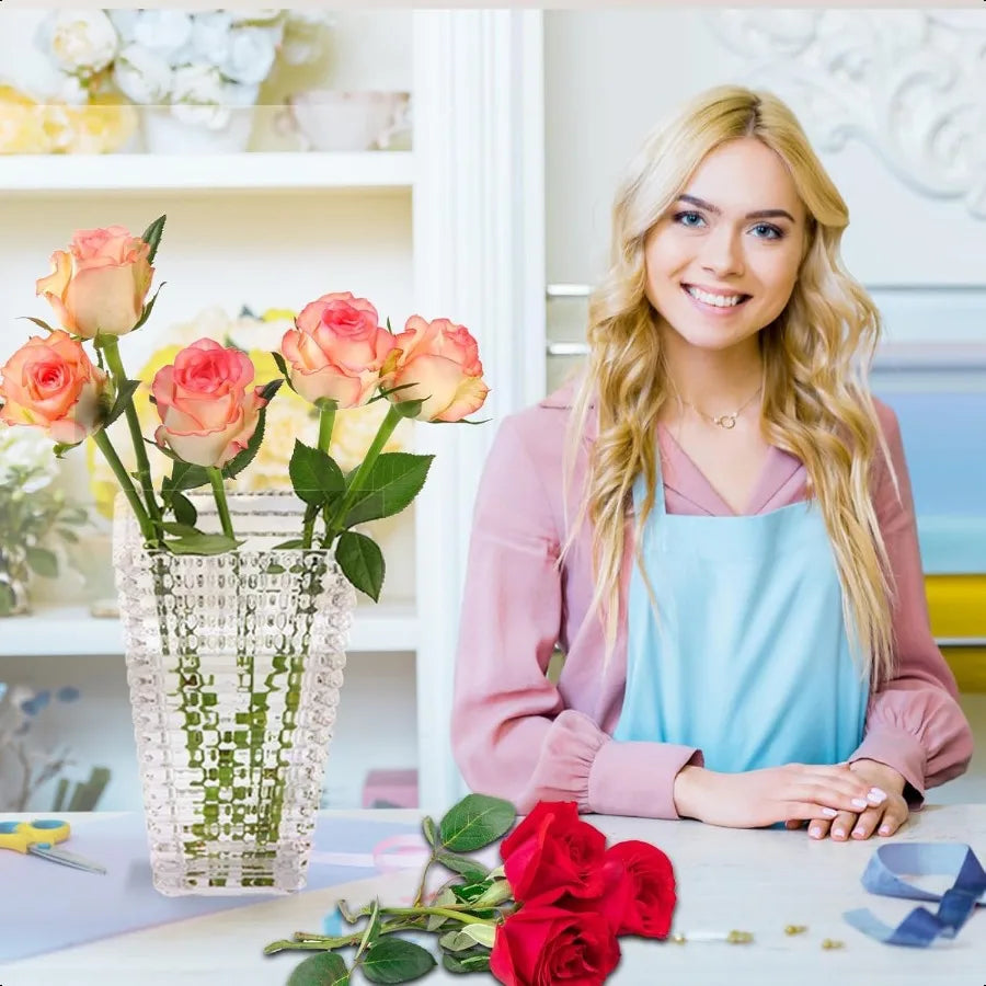 Crystal Vase Large Clear Glass