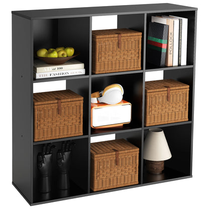 9 Cube Storage Organizer Wooden Shelf Bookcase Open Bookshelf for Living Room and Home Office Display Storage Bookcase