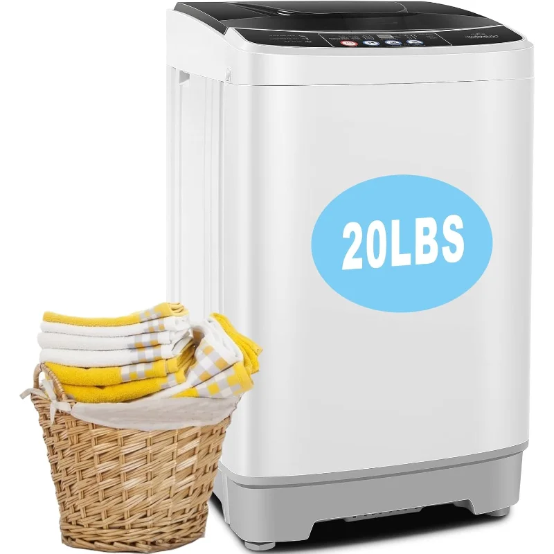 20Lbs Portable Washing Machine Portable Washer, 2.8 Cu. ft. Washer and Dryer Combo with Drain Pump, 10 Programs 8 Water