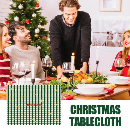 Christmas Rectangular Tablecloths Rectangular Christmas Table Cloth Decoration Tool With Christmas Elements For Dining Table