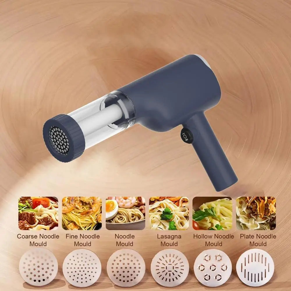 Electric Pasta Maker Machine Rechargeable Noodle Maker Cutter Automatic Electric Noodle Press Noodle Cutter With 6 Different