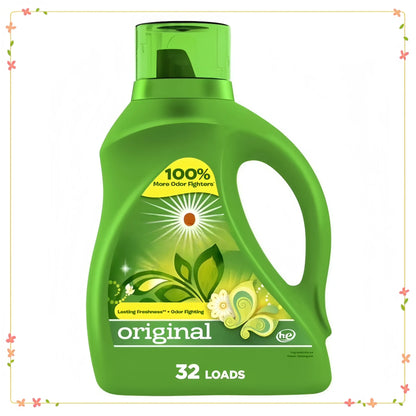 46 fl oz Liquid Laundry Detergent, Original Scent for 32 Loads, HE Compatible & Effective Cleaning