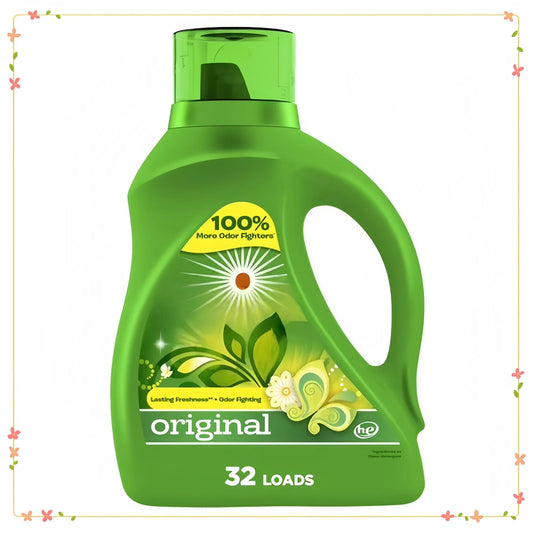 46 fl oz Liquid Laundry Detergent, Original Scent for 32 Loads, HE Compatible & Effective Cleaning