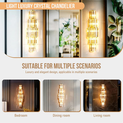 Modern Crystal Wall Lamp 3-Layer Wall Crystal Sconce Light E14 Led Corn Lights