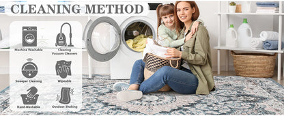 Non-Slip Low Pile Area Rugs ,Machine Washable