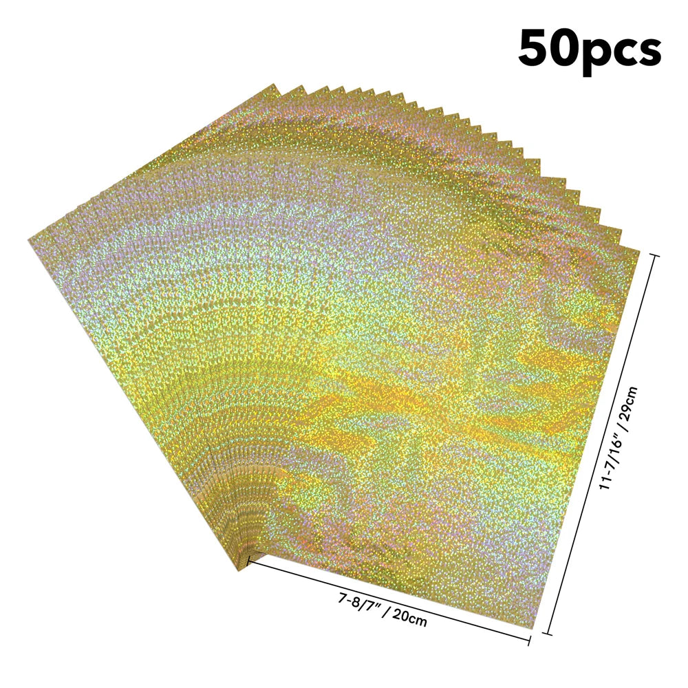 50pcs/pack 20x29cm Toner Hot Stamping Foil Paper A4 Toner Reactive Foil Foil By Laser Printer and Laminator For DIY Crafts Paper