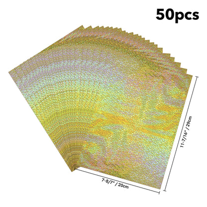 50pcs/pack 20x29cm Toner Hot Stamping Foil Paper A4 Toner Reactive Foil Foil By Laser Printer and Laminator For DIY Crafts Paper