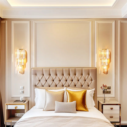 Modern Crystal Wall Lamp 3-Layer Wall Crystal Sconce Light E14 Led Corn Lights