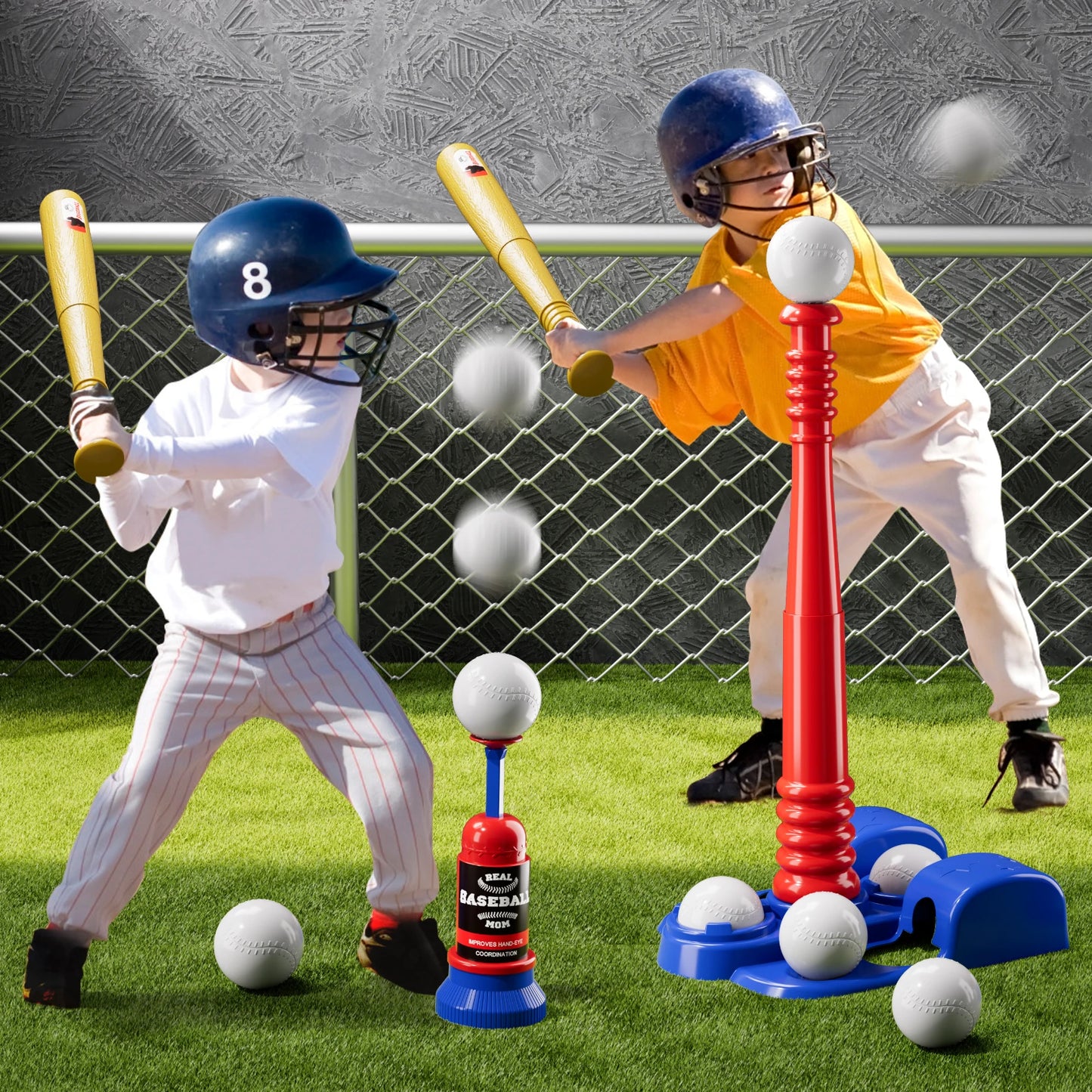 Baseball Ball Sets Toys For Kids 3-8 Kids Indoor Outdoor Baseball For Boys Toddlers Auto Ball Launcher Sports Outside Toys Gifts