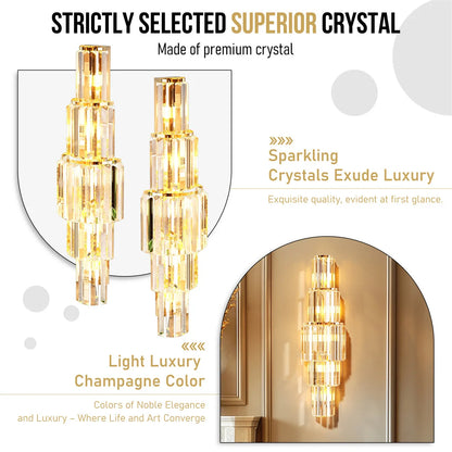 Modern Crystal Wall Lamp 3-Layer Wall Crystal Sconce Light E14 Led Corn Lights