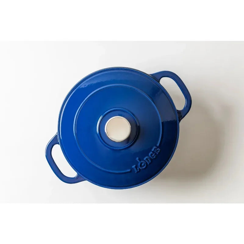 Lodge Cast Iron 5.5qt Red Enameled Dutch Oven  non stick cooking pot set