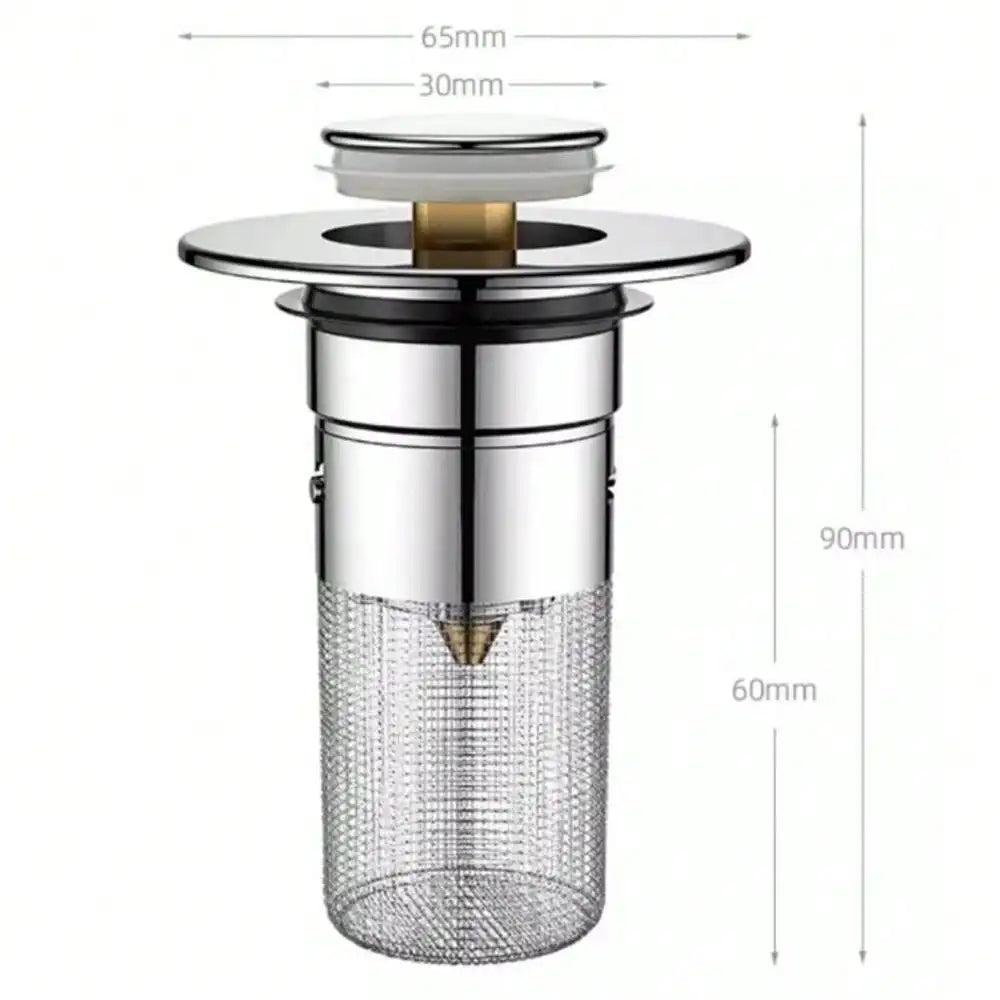 2Pcs Bathroom Sink Stopper, Universal Replacement   Stainless Steel Sink Drain Filter with Hair Catcher,1.1-1.45Inch