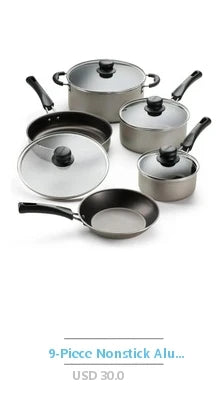 Aluminum 4-Quart Nonstick Dutch Oven Glass Lid Cooking Pot Beans Rice Stews Soups