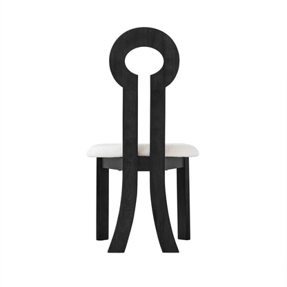 Wooden Dining Chairs Set of 2 Modern Round Dining Room Chair Comfy Fabric Upholstered Kitchen Chairs